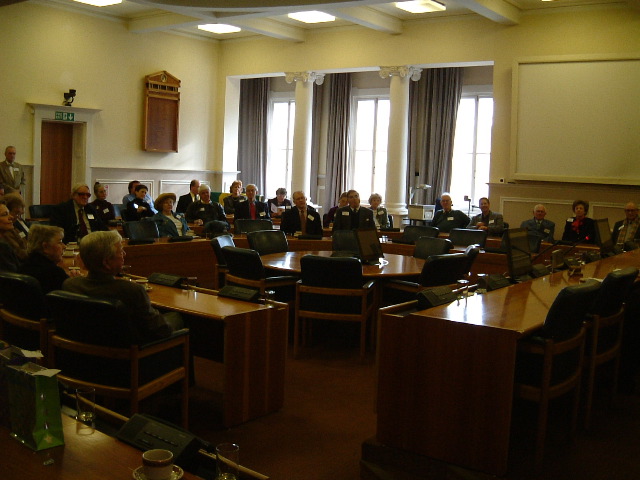 Georgia party in council chamber 