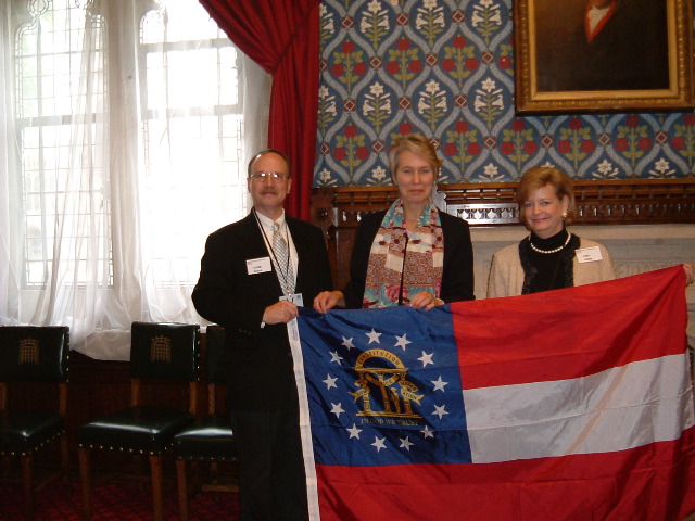 Flag with Virgina Bottomley MP