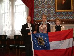 Flag with Virgina Bottomley MP