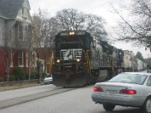 augusta train in road